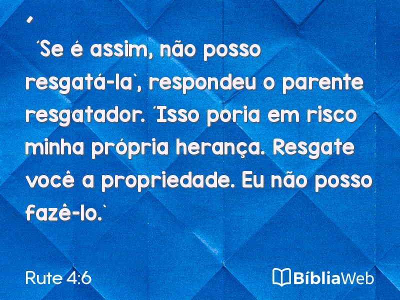 Rute 4:6 em imagem para compartilhar