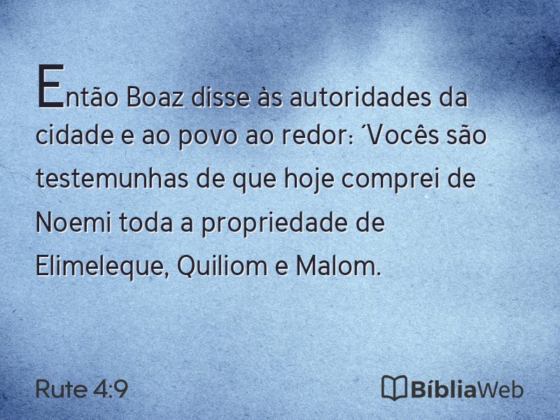Rute 4:9 em imagem para compartilhar