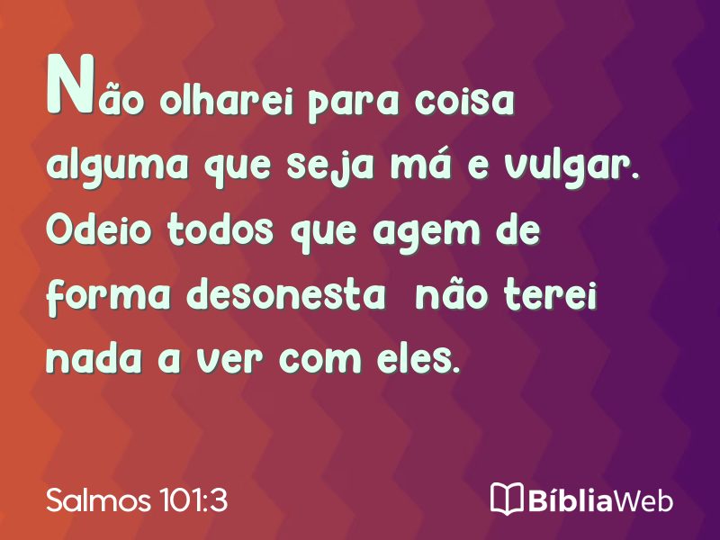 Salmos 101:3 em imagem para compartilhar