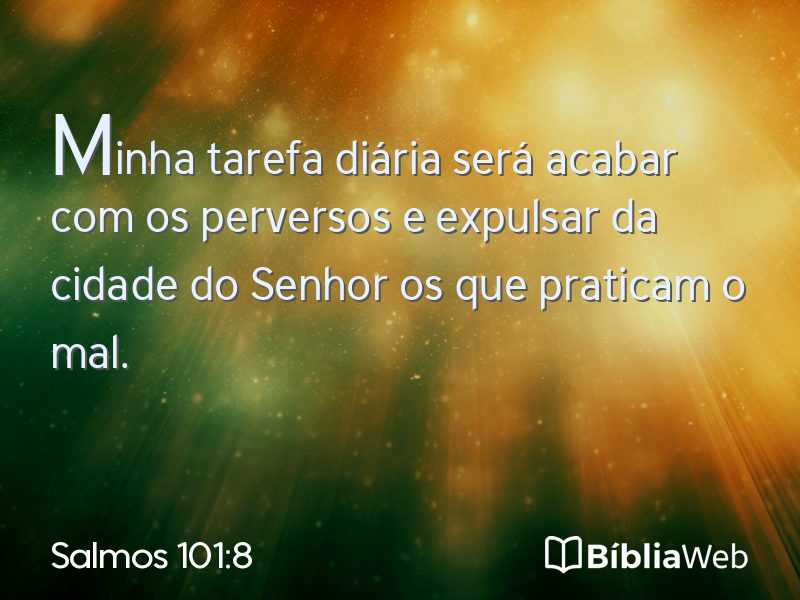 Salmos 101:8 em imagem para compartilhar