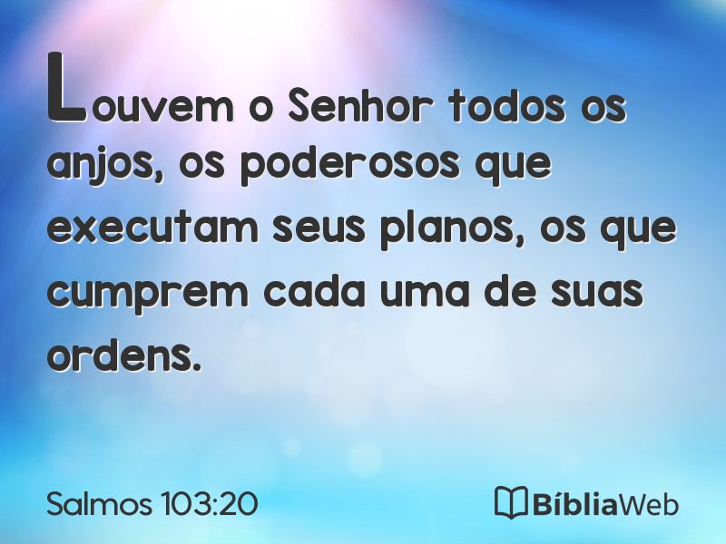 Salmos 103:20 em imagem para compartilhar