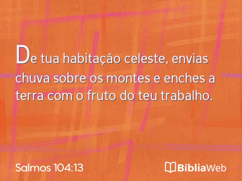 Salmos 104:13 em imagem para compartilhar