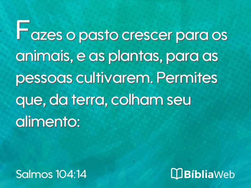 Salmos 104:14 em imagem para compartilhar