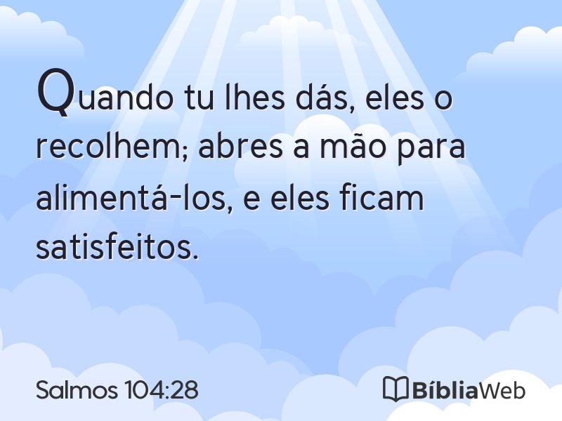 Salmos 104:28 em imagem para compartilhar