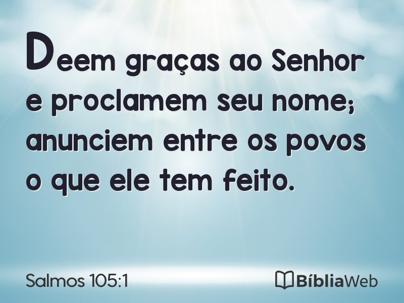 Salmos 105:1 em imagem para compartilhar