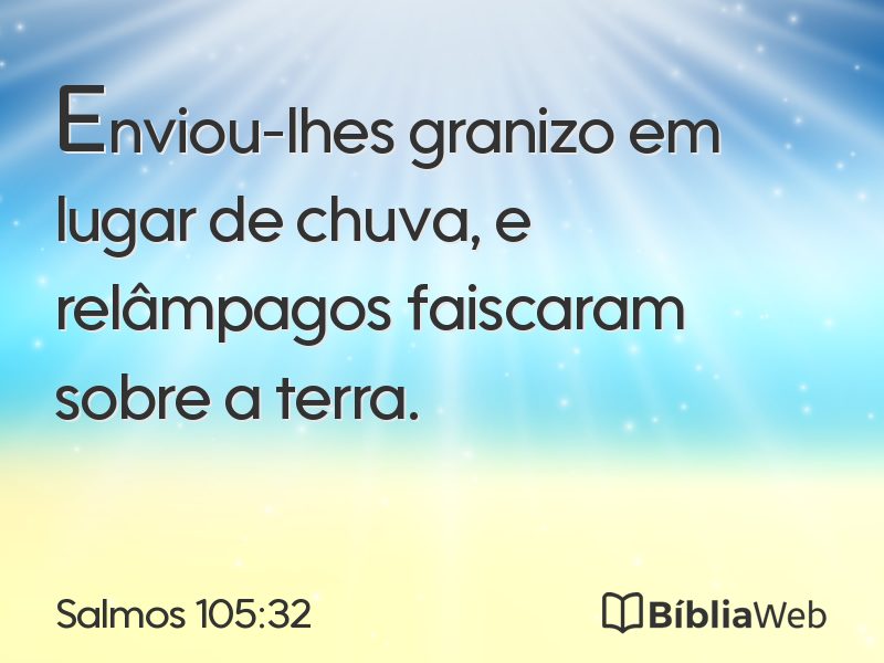 Salmos 105:32 em imagem para compartilhar