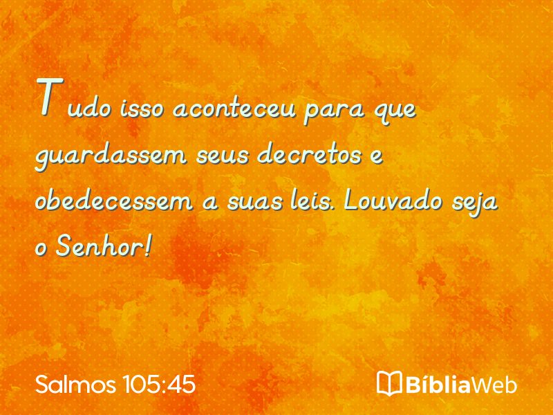 Salmos 105:45 em imagem para compartilhar