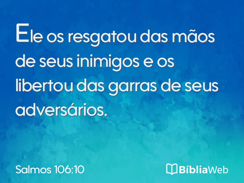 Salmos 106:10 em imagem para compartilhar