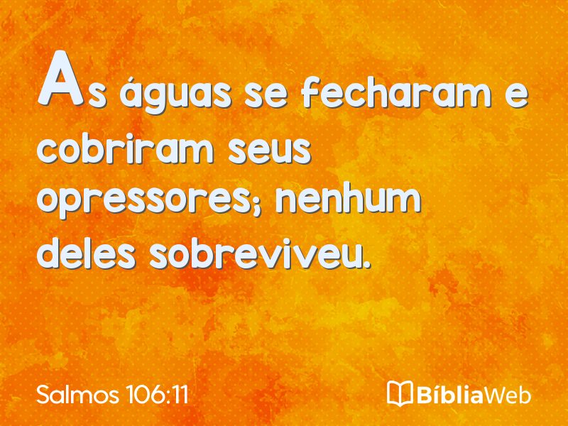 Salmos 106:11 em imagem para compartilhar