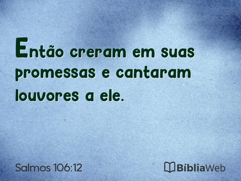 Salmos 106:12 em imagem para compartilhar
