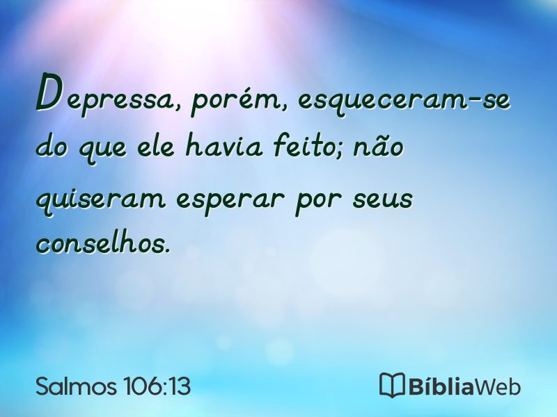 Salmos 106:13 em imagem para compartilhar