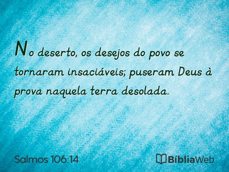 Salmos 106:14 em imagem para compartilhar