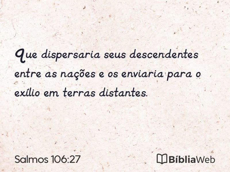 Salmos 106:27 em imagem para compartilhar