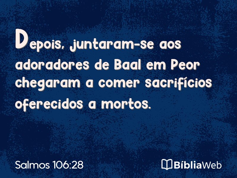 Salmos 106:28 em imagem para compartilhar