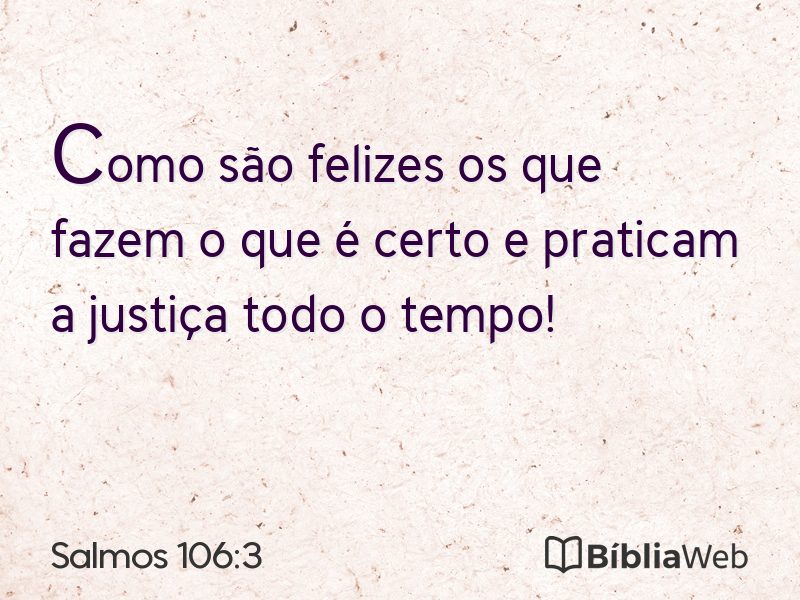 Salmos 106:3 em imagem para compartilhar