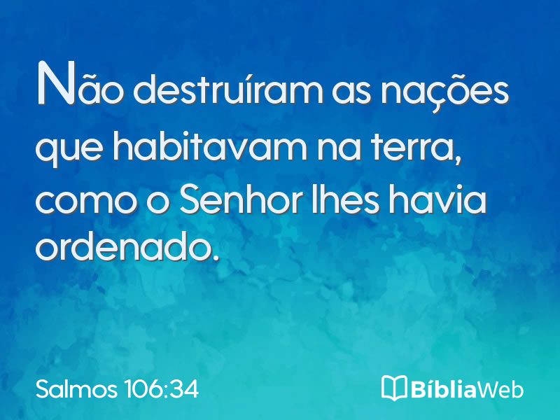 Salmos 106:34 em imagem para compartilhar