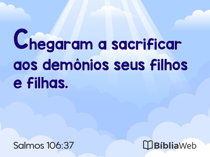 Salmos 106:37 em imagem para compartilhar