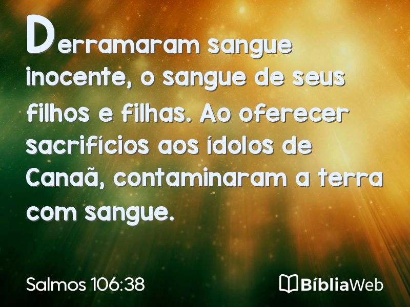 Salmos 106:38 em imagem para compartilhar