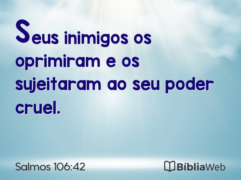 Salmos 106:42 em imagem para compartilhar