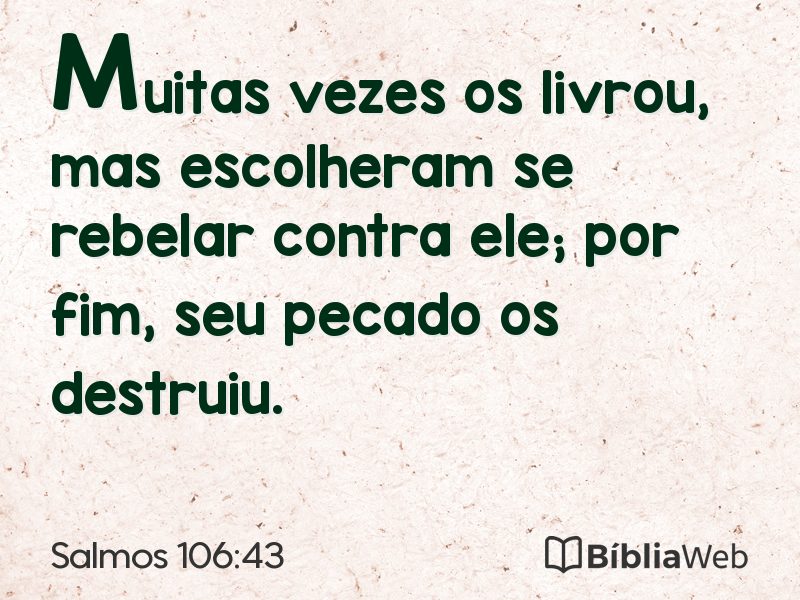 Salmos 106:43 em imagem para compartilhar