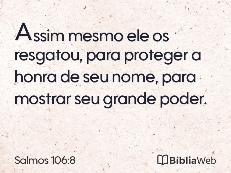 Salmos 106:8 em imagem para compartilhar