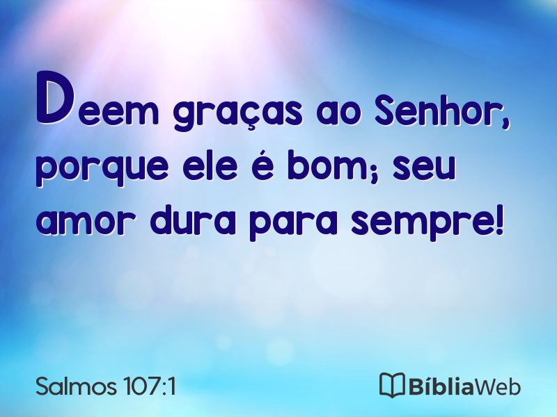 Salmos 107:1 em imagem para compartilhar