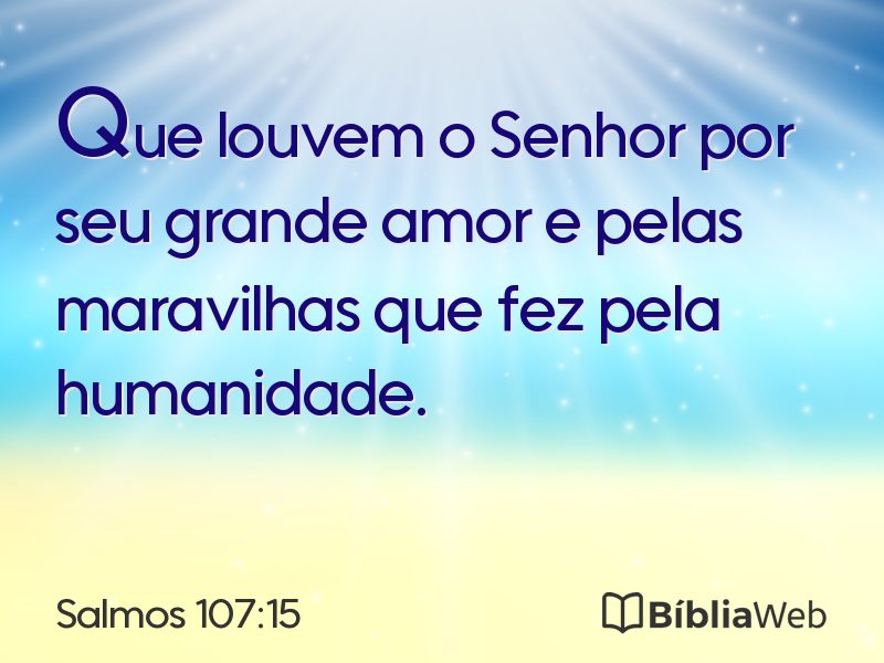 Salmos 107:15 em imagem para compartilhar