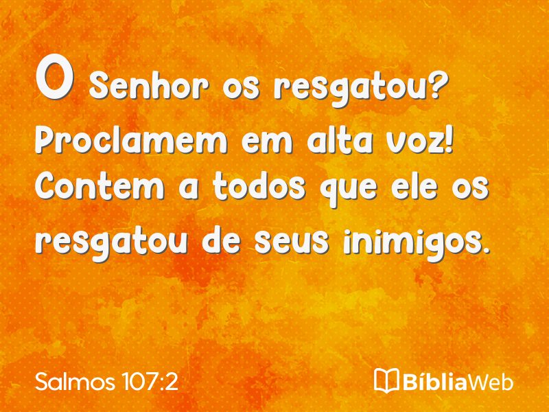 Salmos 107:2 em imagem para compartilhar