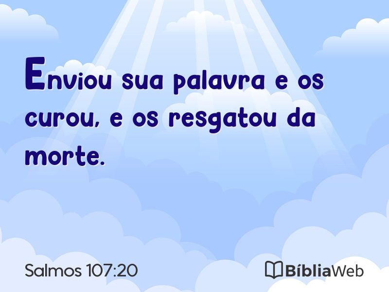 Salmos 107:20 em imagem para compartilhar