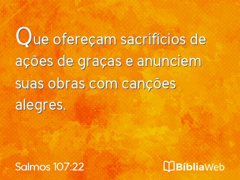Salmos 107:22 em imagem para compartilhar