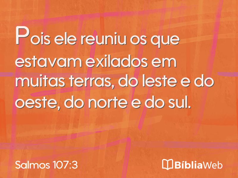 Salmos 107:3 em imagem para compartilhar