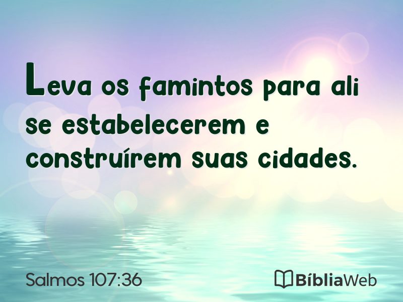 Salmos 107:36 em imagem para compartilhar