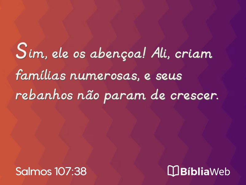 Salmos 107:38 em imagem para compartilhar