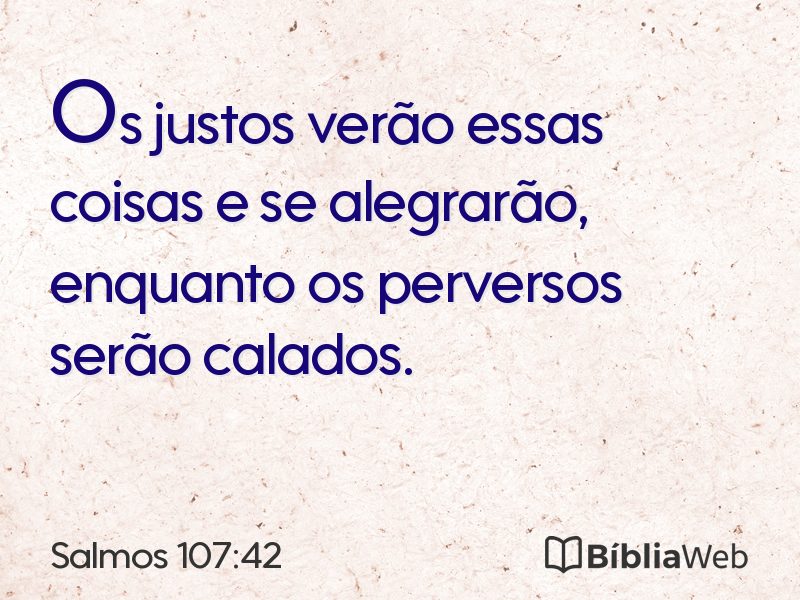 Salmos 107:42 em imagem para compartilhar