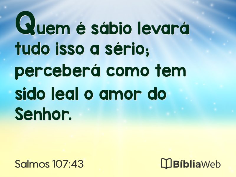 Salmos 107:43 em imagem para compartilhar