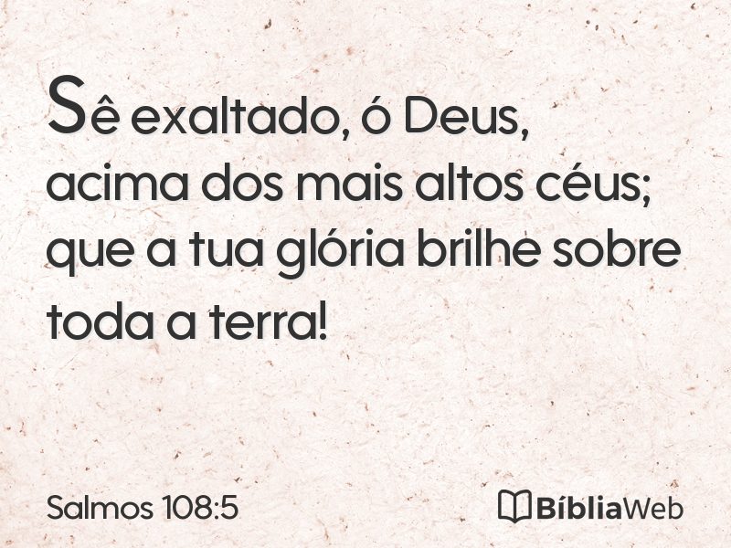 Salmos 108:5 em imagem para compartilhar