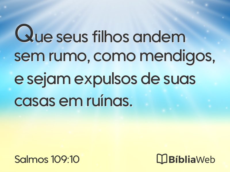 Salmos 109:10 em imagem para compartilhar