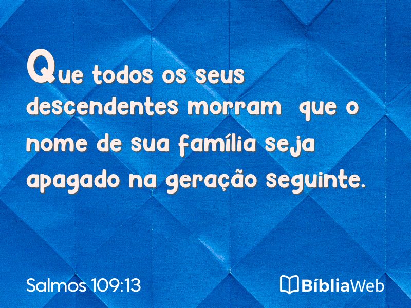 Salmos 109:13 em imagem para compartilhar