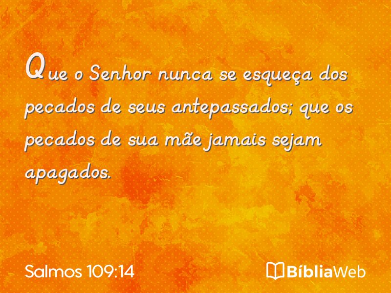 Salmos 109:14 em imagem para compartilhar
