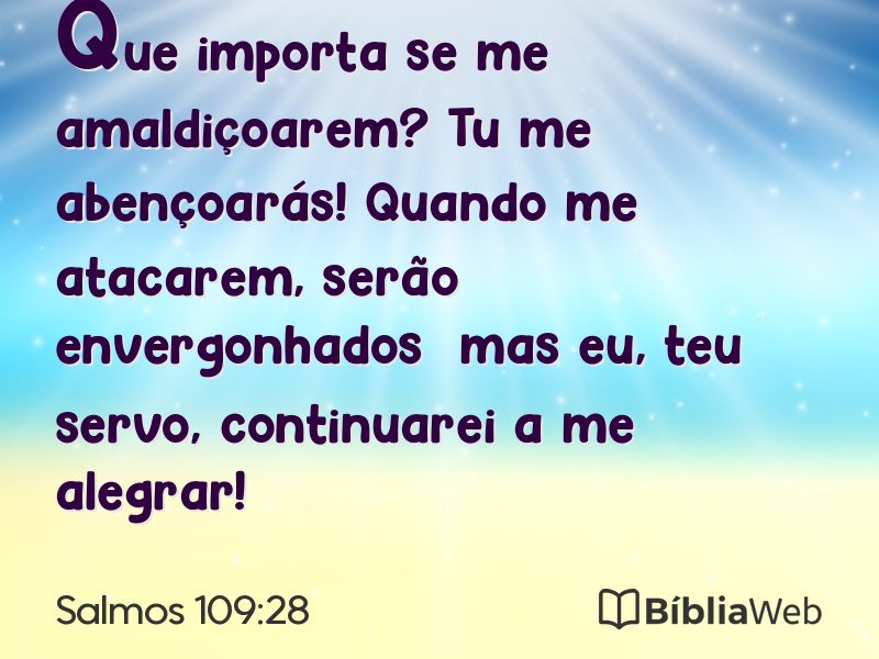 Salmos 109:28 em imagem para compartilhar