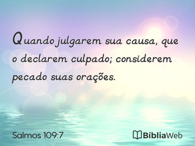 Salmos 109:7 em imagem para compartilhar