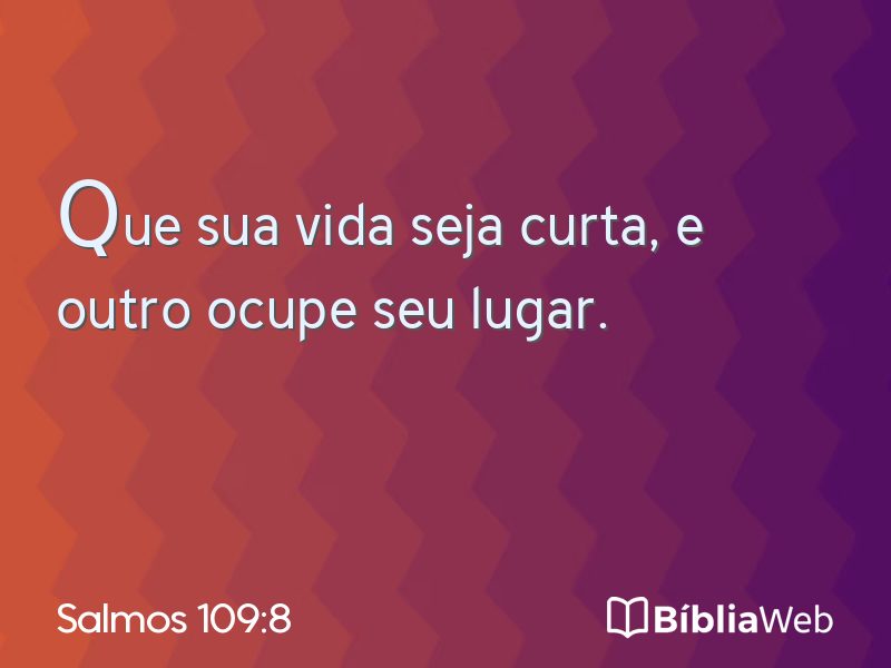 Salmos 109:8 em imagem para compartilhar
