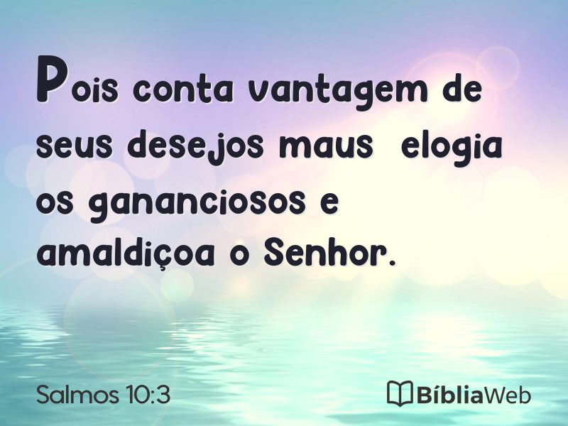 Salmos 10:3 em imagem para compartilhar