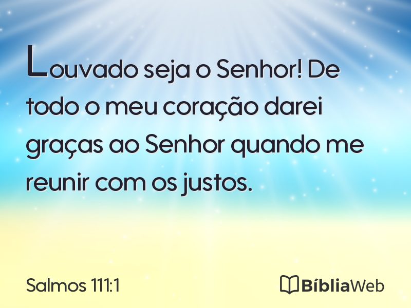 Salmos 111:1 em imagem para compartilhar