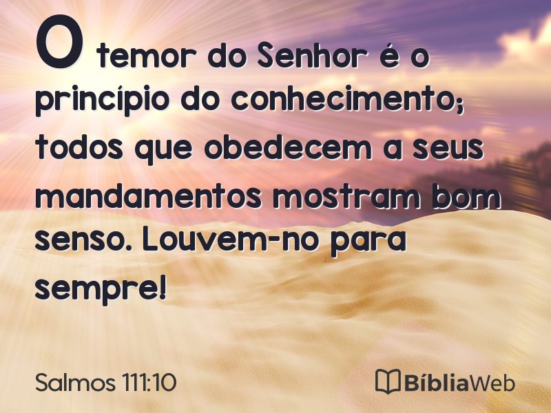 Salmos 111:10 em imagem para compartilhar