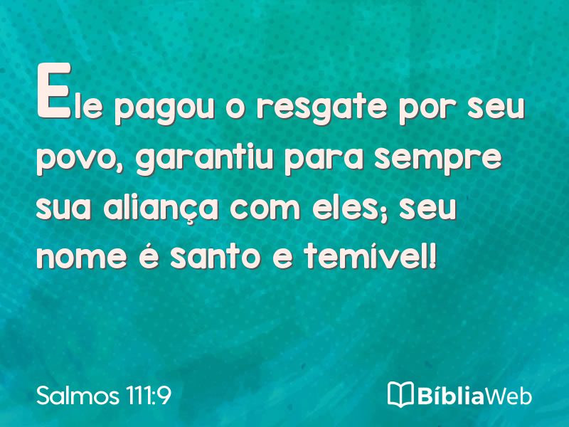 Salmos 111:9 em imagem para compartilhar
