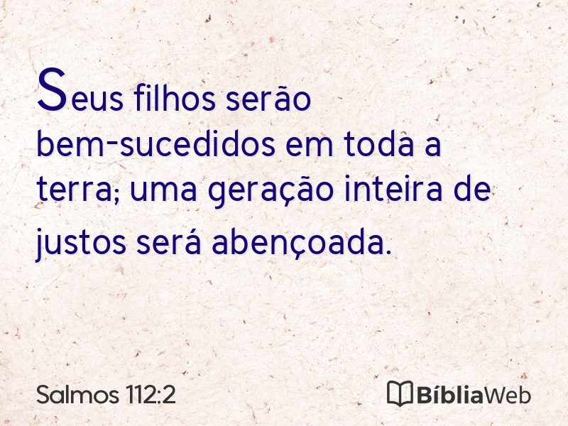 Salmos 112:2 em imagem para compartilhar