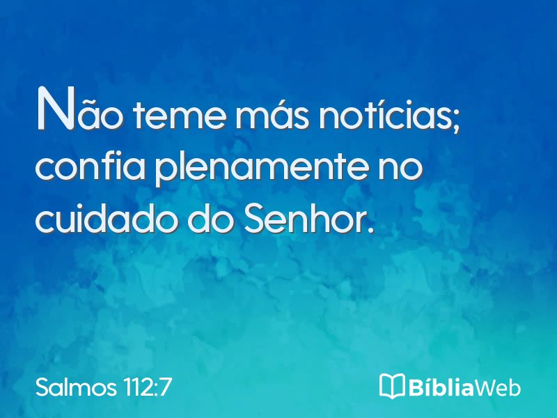 Salmos 112:7 em imagem para compartilhar