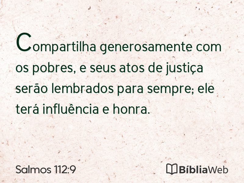 Salmos 112:9 em imagem para compartilhar