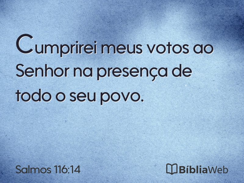Salmos 116:14 em imagem para compartilhar